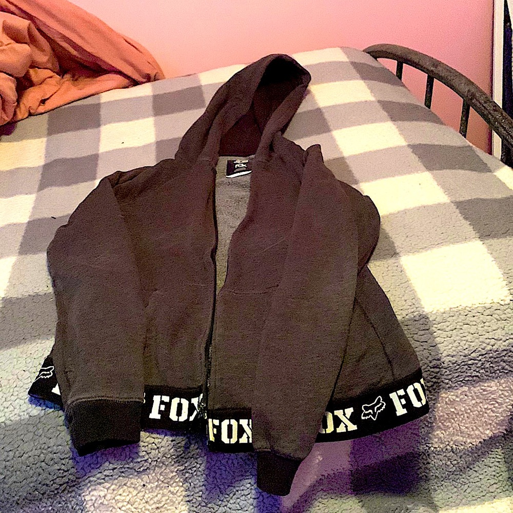 Grey zip up hoodie